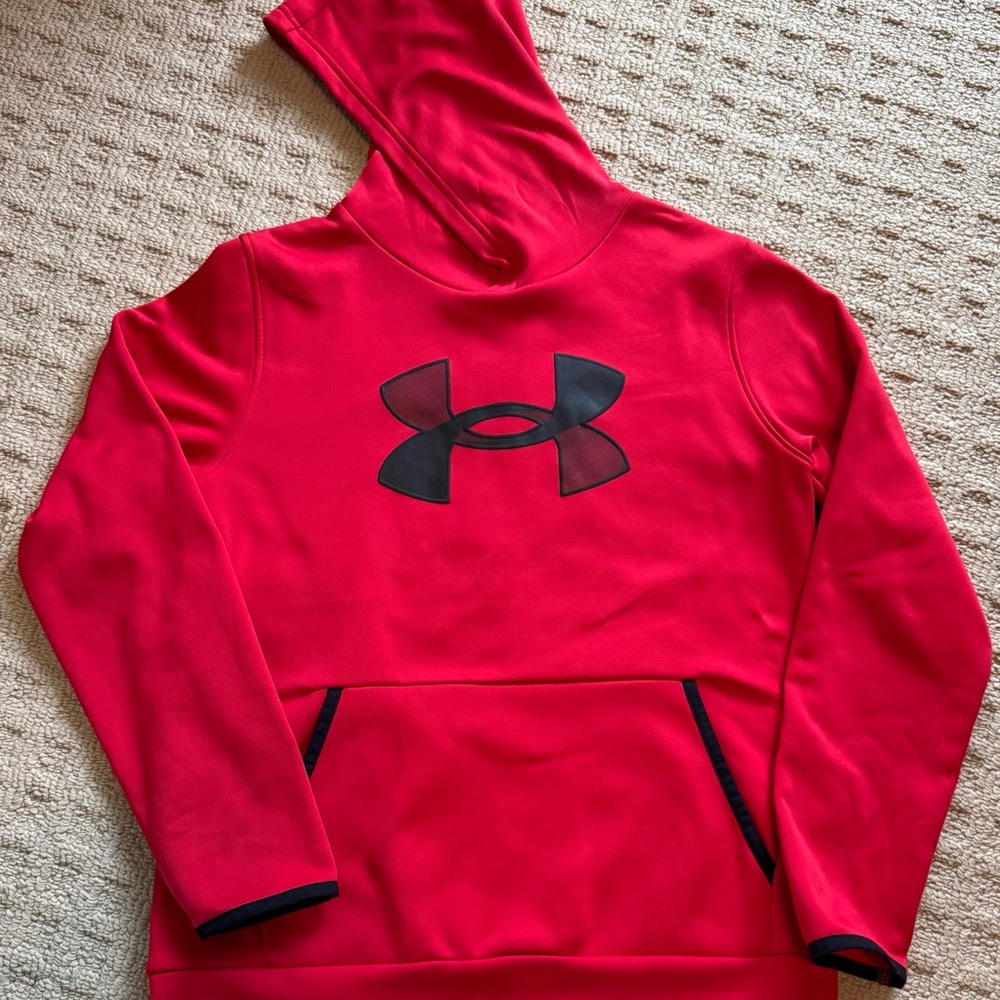 NWOT - Under Armour Youth Large Red Black Hoodie Sweatshirt
